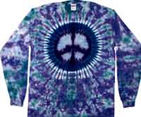 Teal/Lavender Peace Sign Long Sleeve T-Shirt
