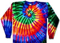 Extreme Rainbow Spiral Long Sleeve Tie Dye T-Shirt