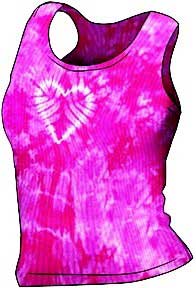 Womens Tank Tops - Heart on Pink Crinkle