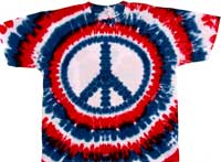 Patriotic peace sign tie dye shirt 